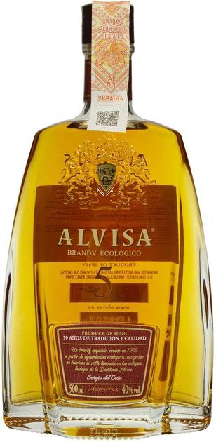 Бренді Alvisa Ecological 5 y.о. 40% 0.5 л 